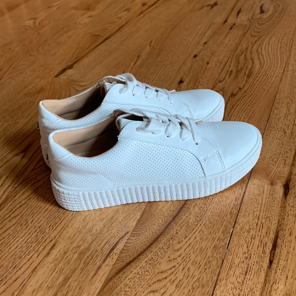 Platform white sneakers